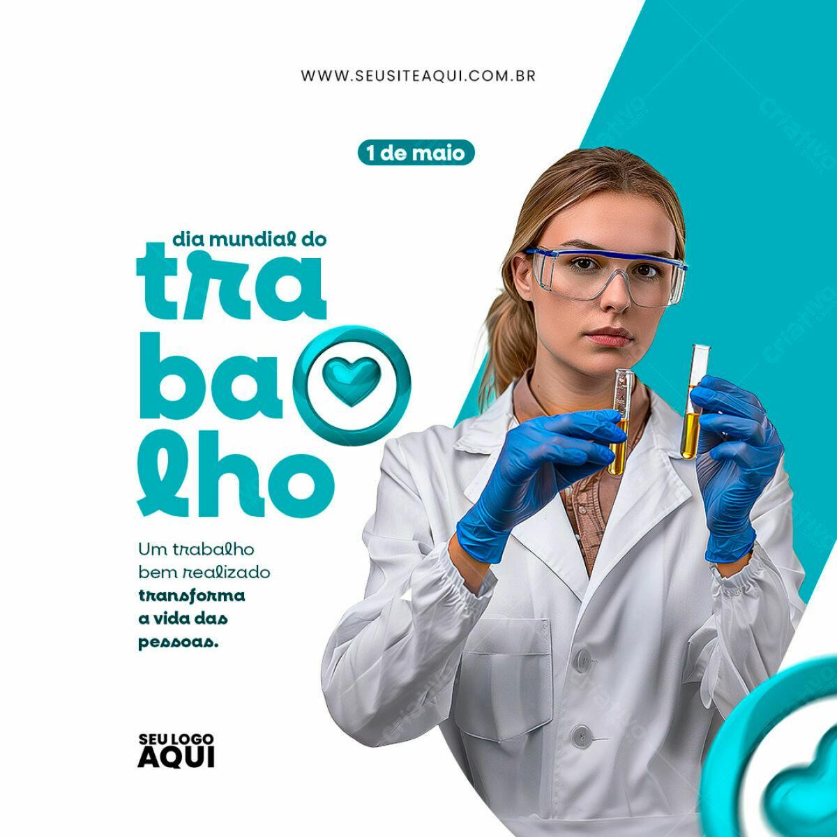 Post para Dia Mundial do Trabalho PSD Editável