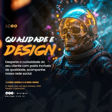 Qualidade e design social media post instagram