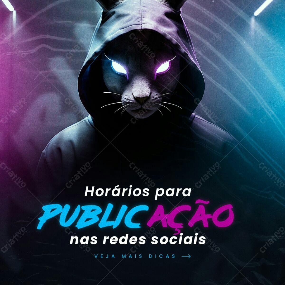 Post para Redes Sociais com Gato PSD Editável