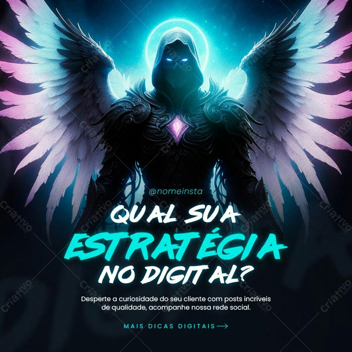 Post para Redes Sociais com Anjo Guerreiro PSD Editável