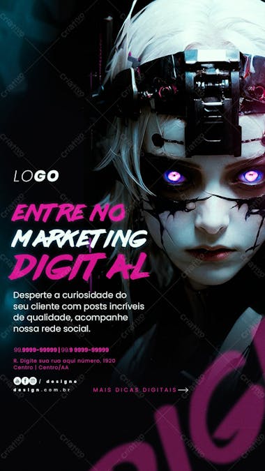 Storie entre no marketing digital social media post instagram