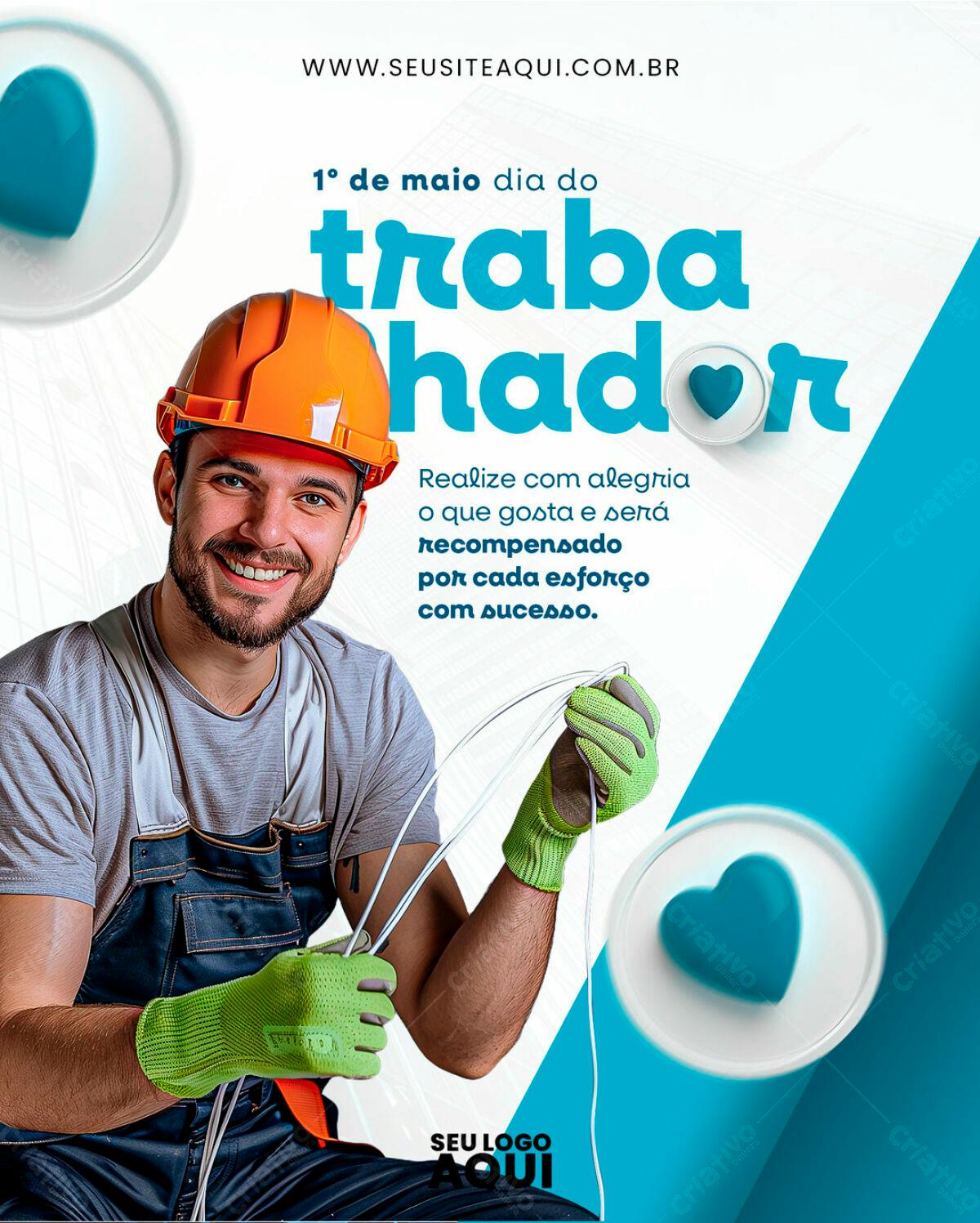 Flyer Dia do Trabalhador PSD Editável