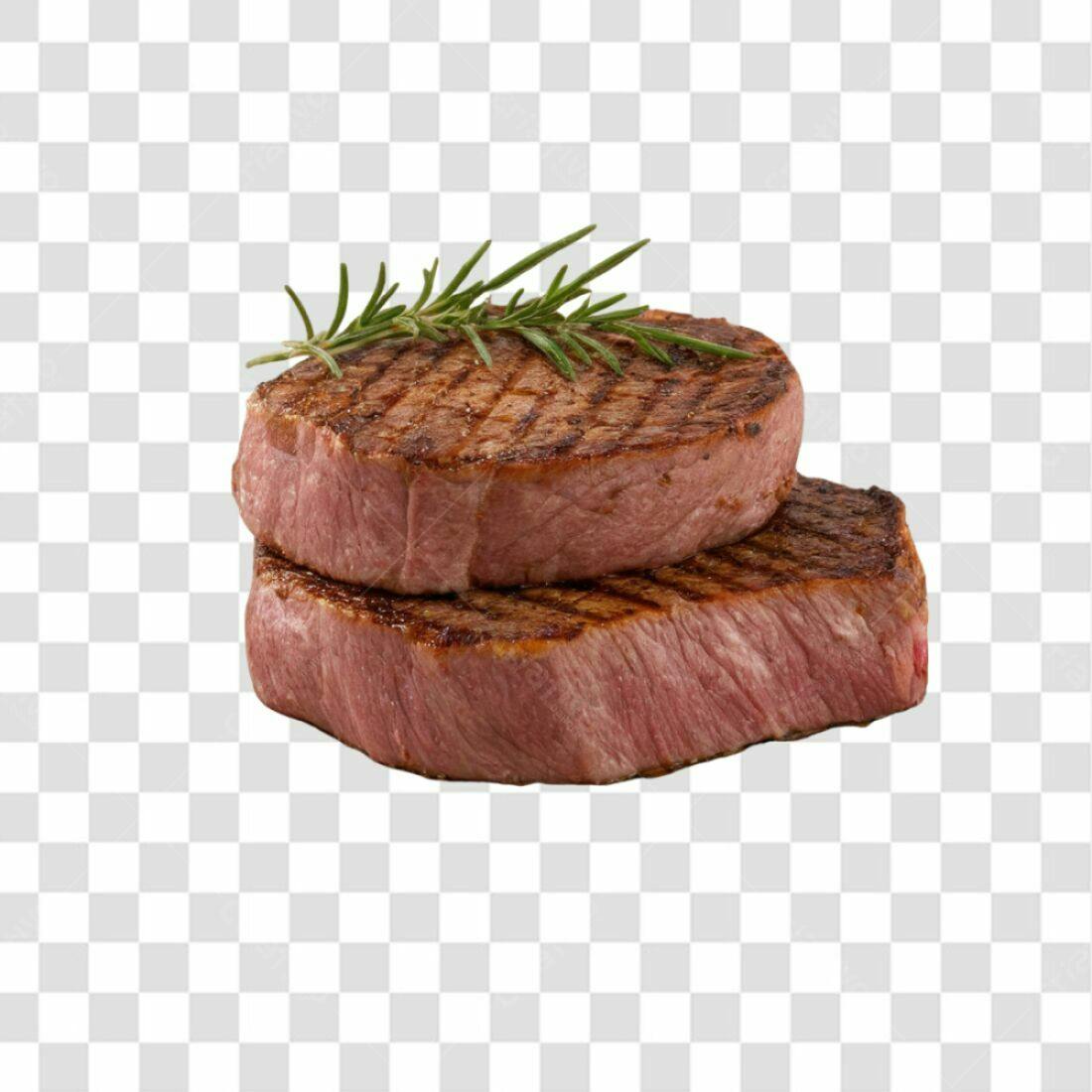 Imagem PNG de dois bifes grelhados com fundo transparente