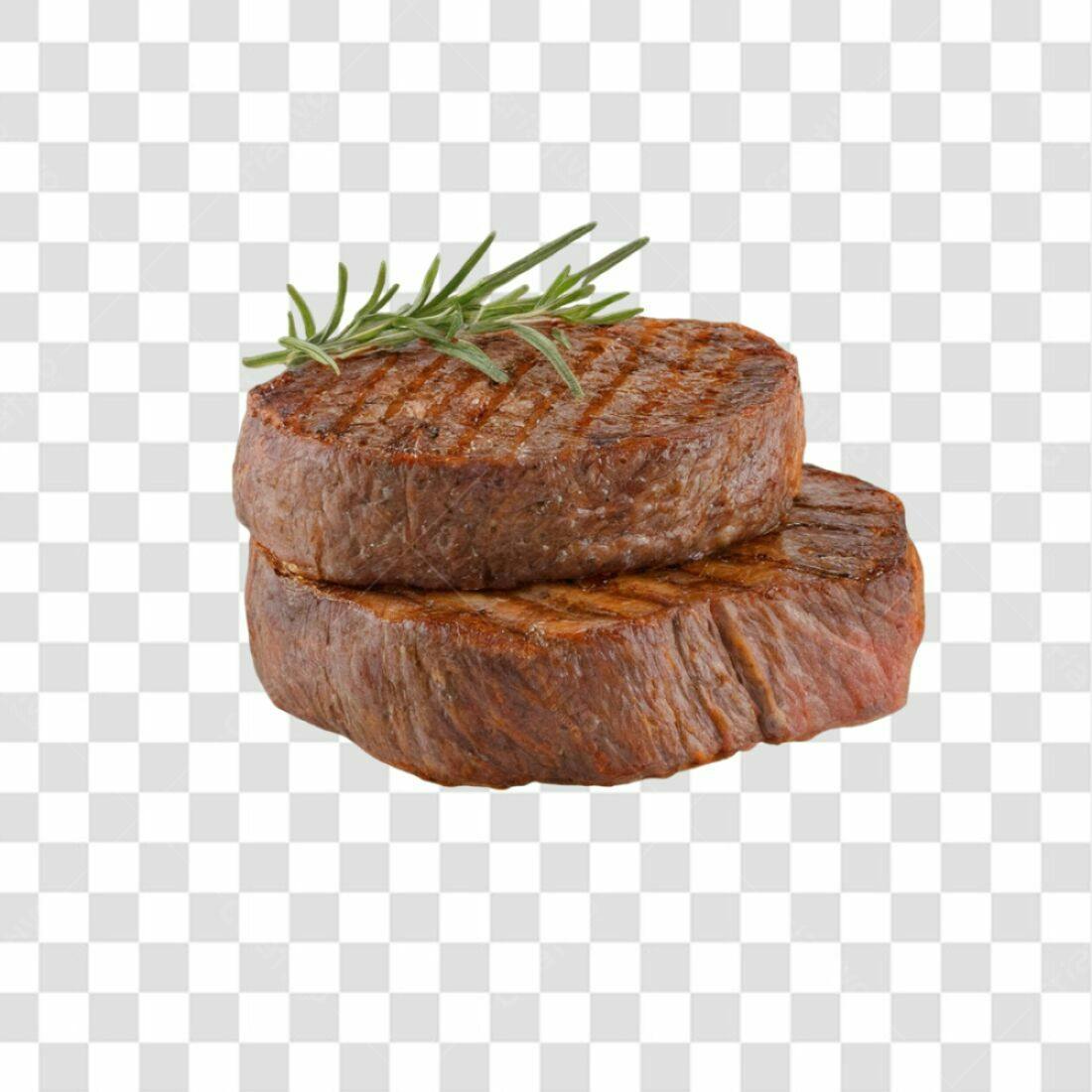 Imagem de dois bifes grelhados PNG com fundo transparente