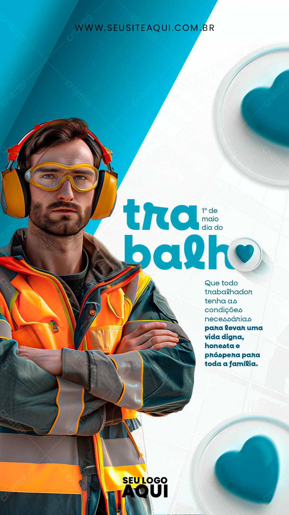 Flyer Dia do Trabalho PSD Editável