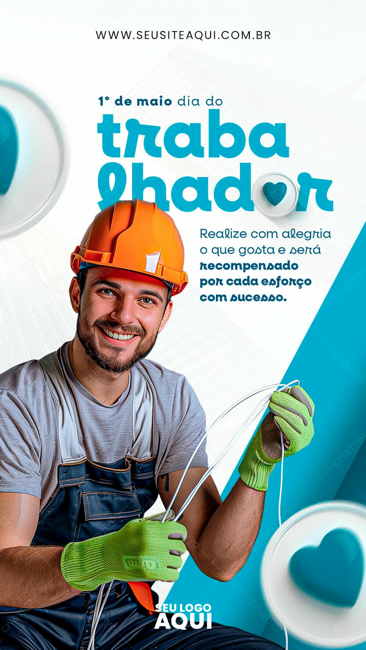 Flyer Dia do Trabalhador PSD Editável
