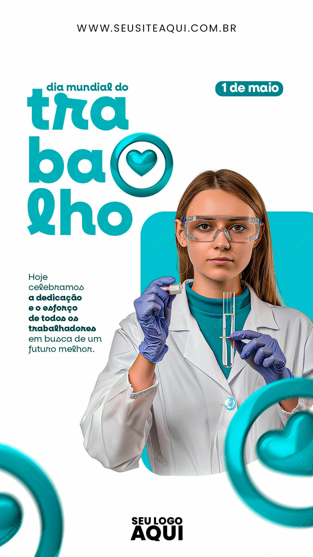 Flyer Dia do Trabalho PSD Editável