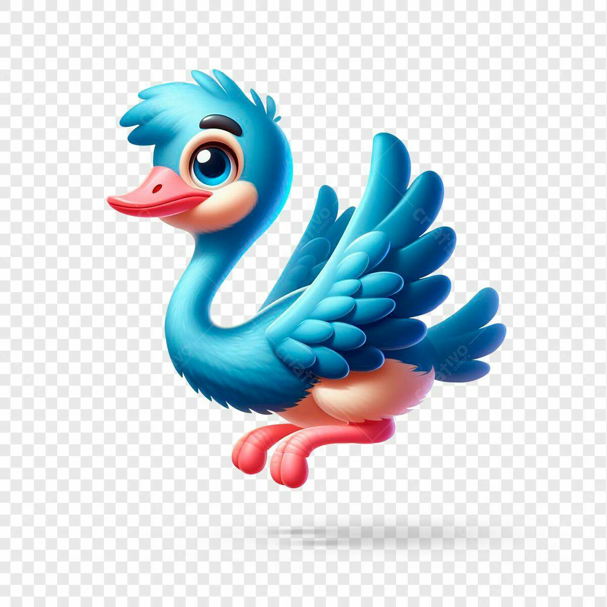 Ilustração de Pintinho Azul PSD Editável
