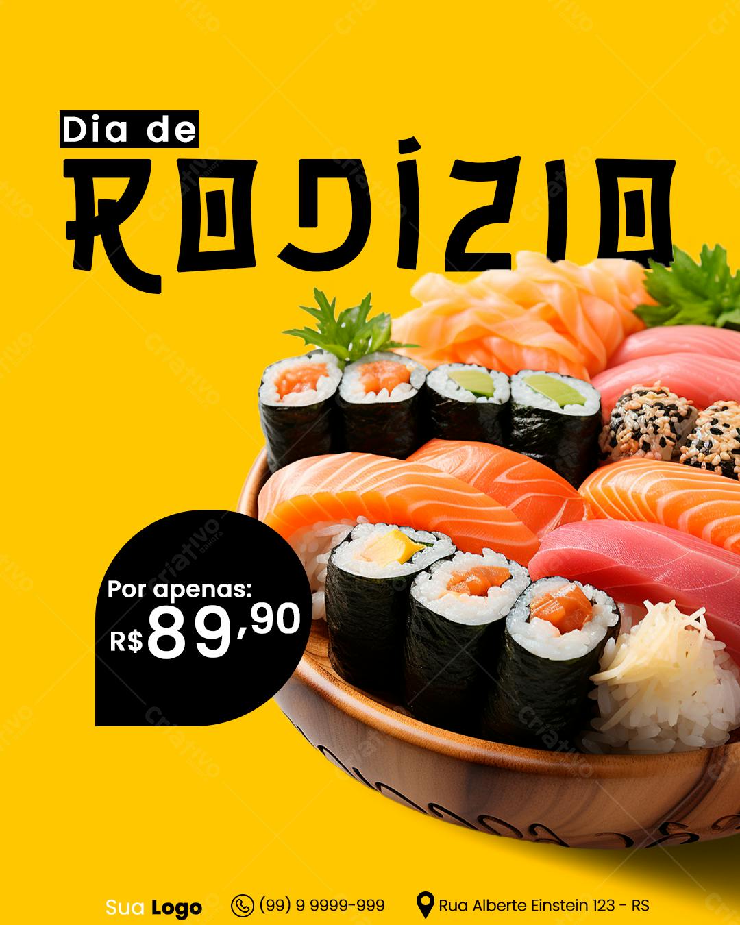 Flyer Dia do Rodizio de Sushi PSD Editável