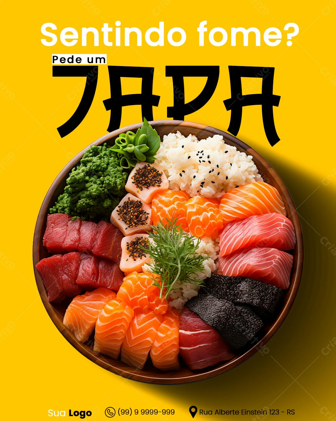 Flyer para Delivery de Sushi PSD Editável