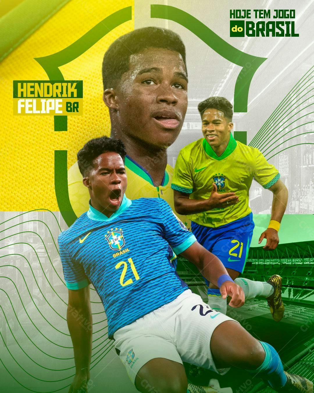 Flyer Jogo do Brasil PSD Editável