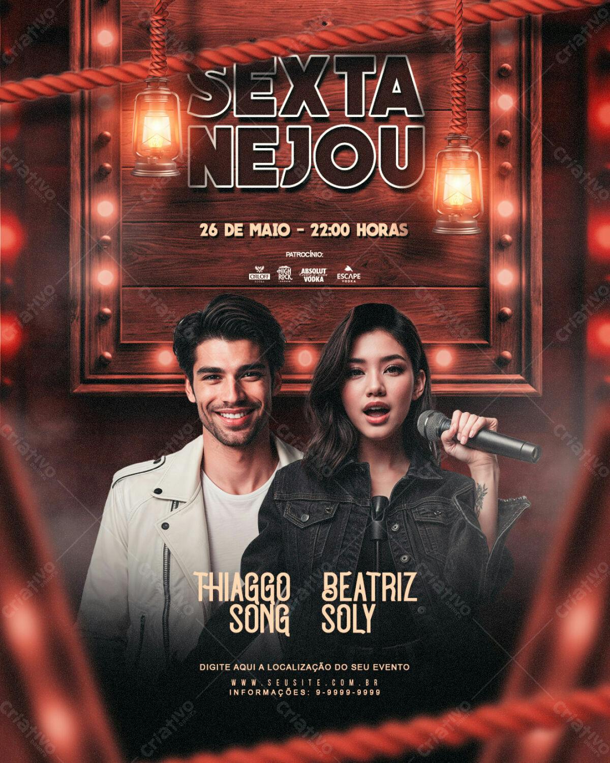 Flyer para Festa Sexta Nejou PSD Editável