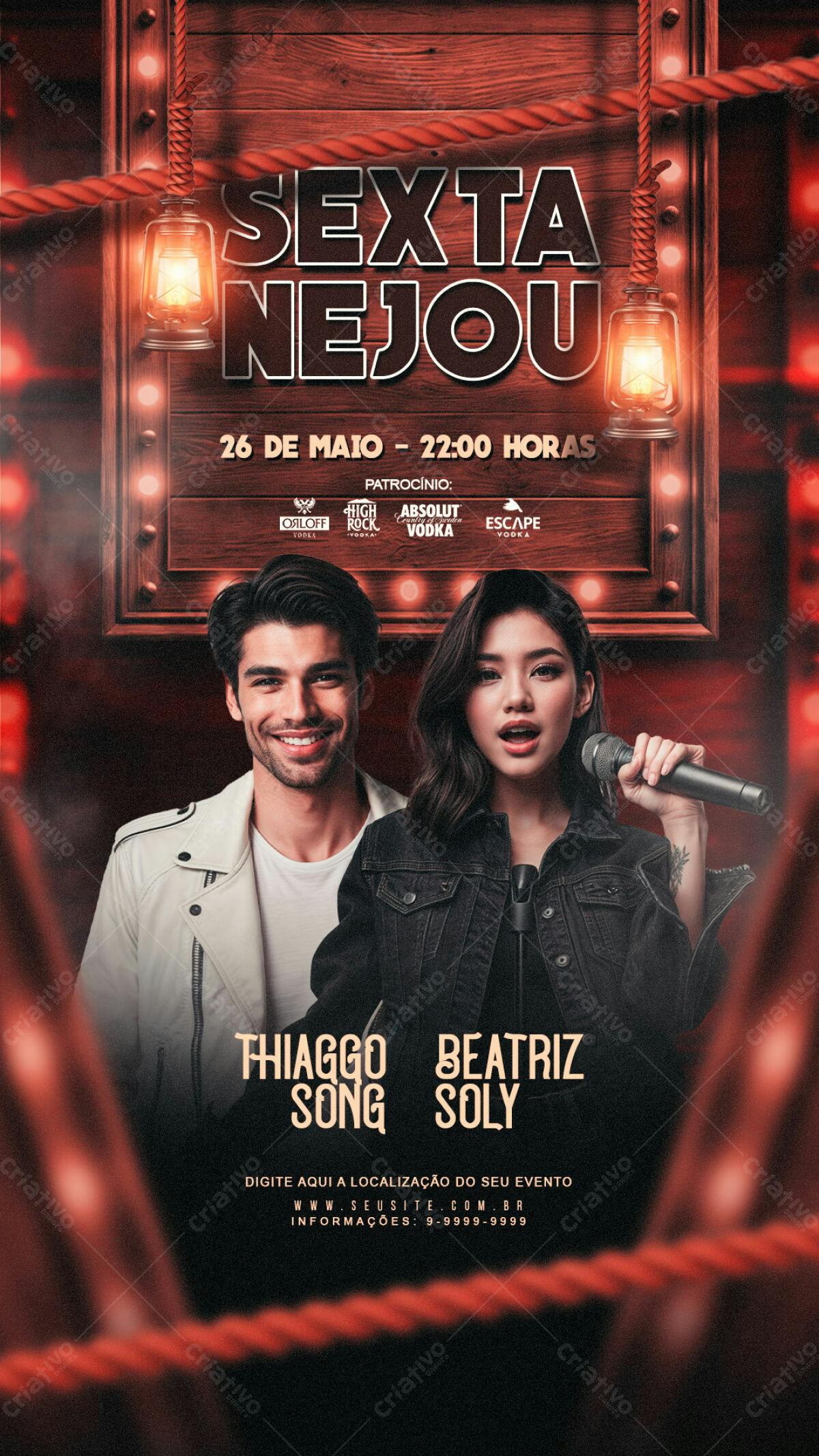 Flyer Festa Sertaneja PSD Editável