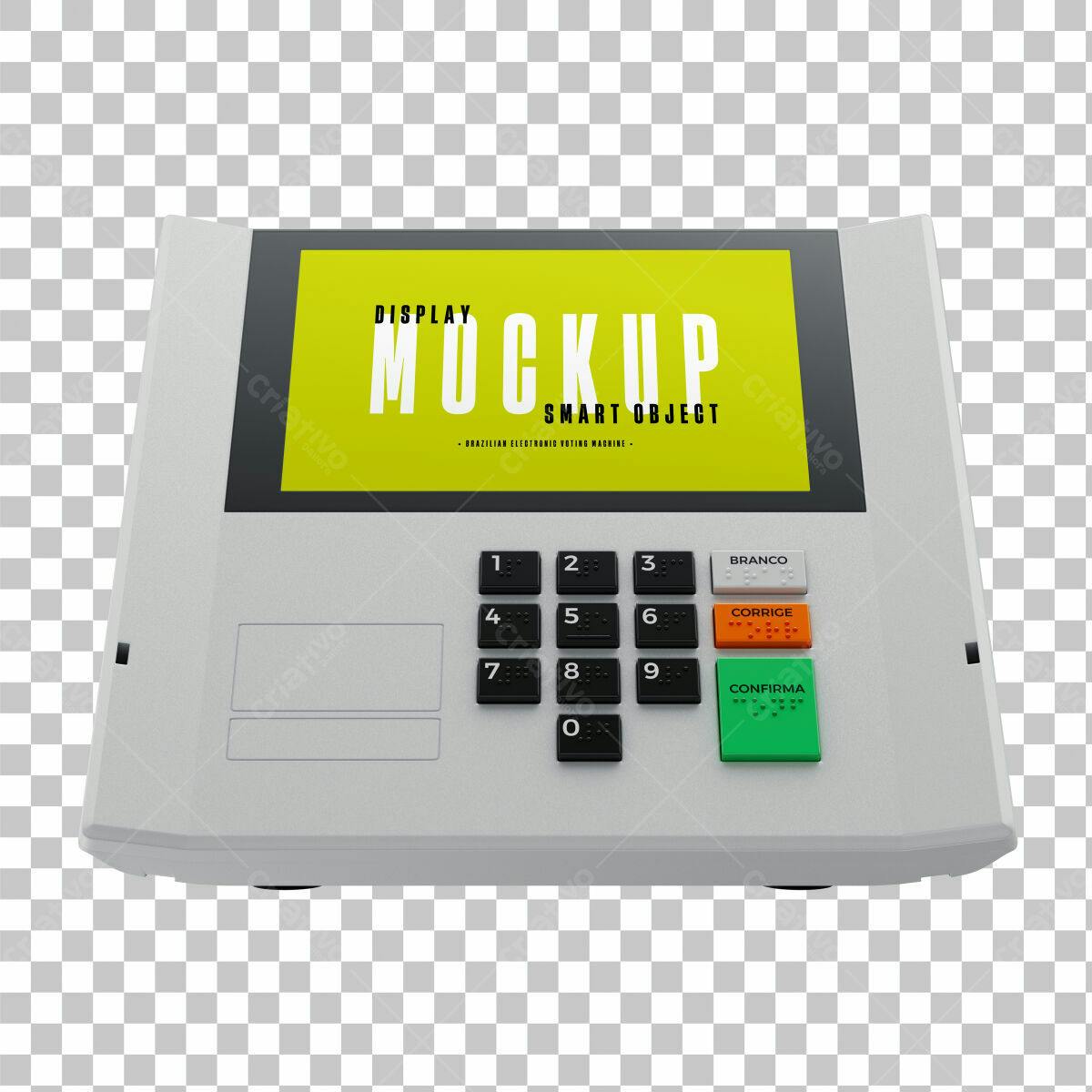 Mockup Urna Eletrônica Brasileira PSD Editável