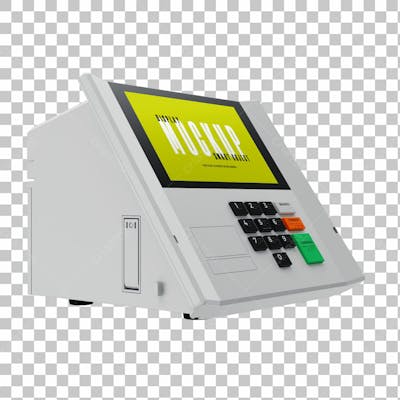 Mockup Novo Modelo De Urna Eletrônica Do Brasil Em 3D Votação Vote Presidente Vereador Prefeito Confirma Fundo Transparente C