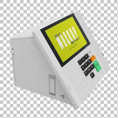 Mockup Novo Modelo De Urna Eletrônica Do Brasil Em 3D Votação Vote Presidente Vereador Prefeito Confirma Fundo Transparente D