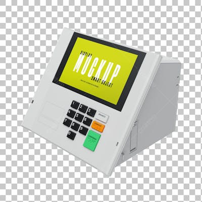 Mockup Novo Modelo De Urna Eletrônica Do Brasil Em 3D Votação Vote Presidente Vereador Prefeito Confirma Fundo Transparente G