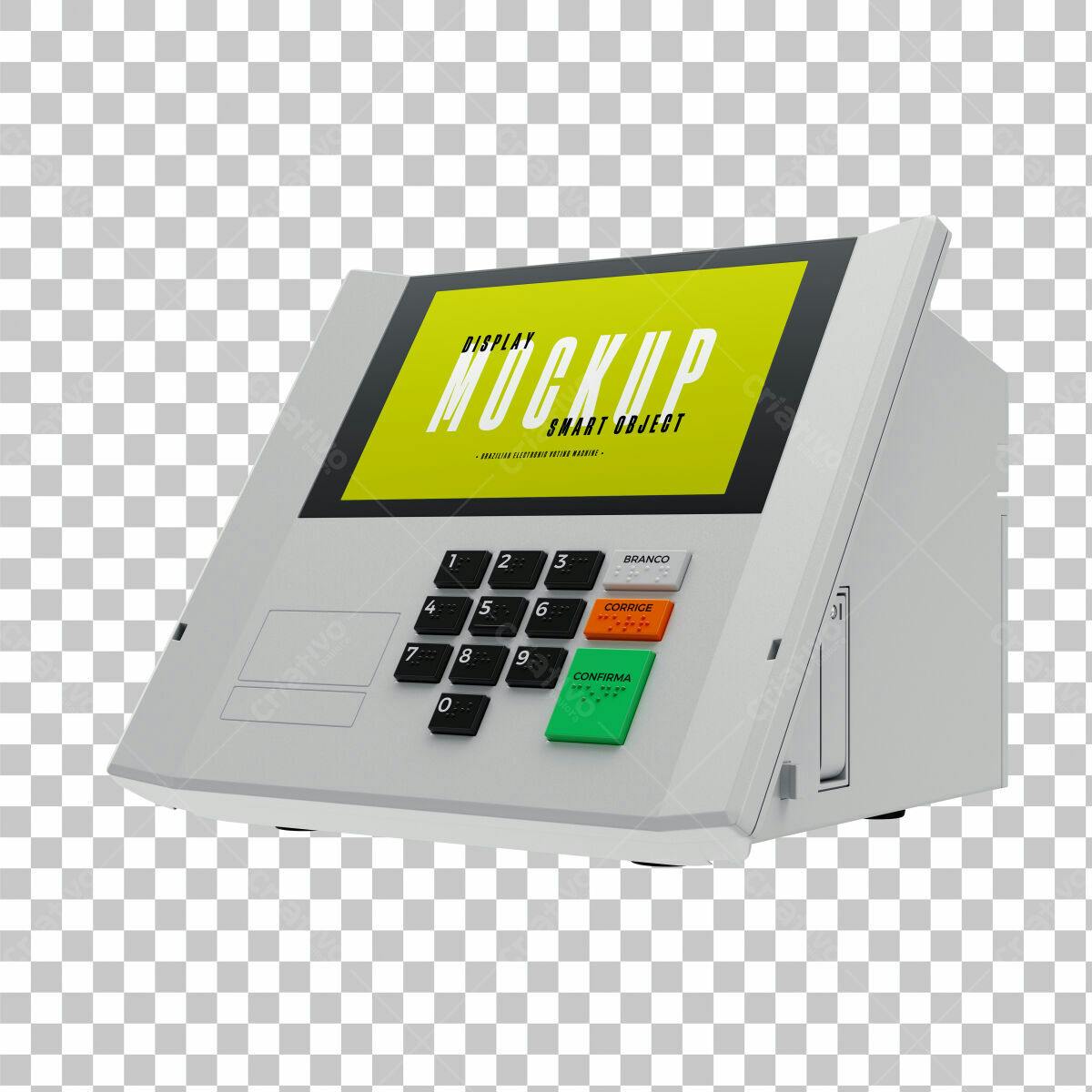 Mockup de Máquina de Votação Eletrônica PSD Editável