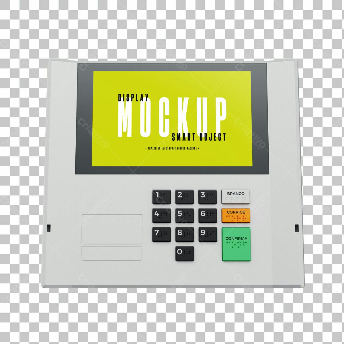 Mockup Urna Eletrônica Brasileira PSD Editável