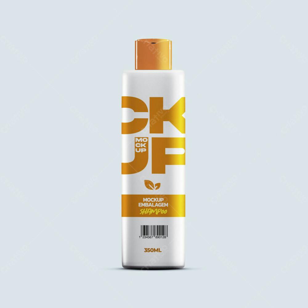 Mockup Maquete De Shampoo Embalagem Branca Cosmético Psd Editável