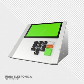 Urna eletrônica do brasil em 3d votação