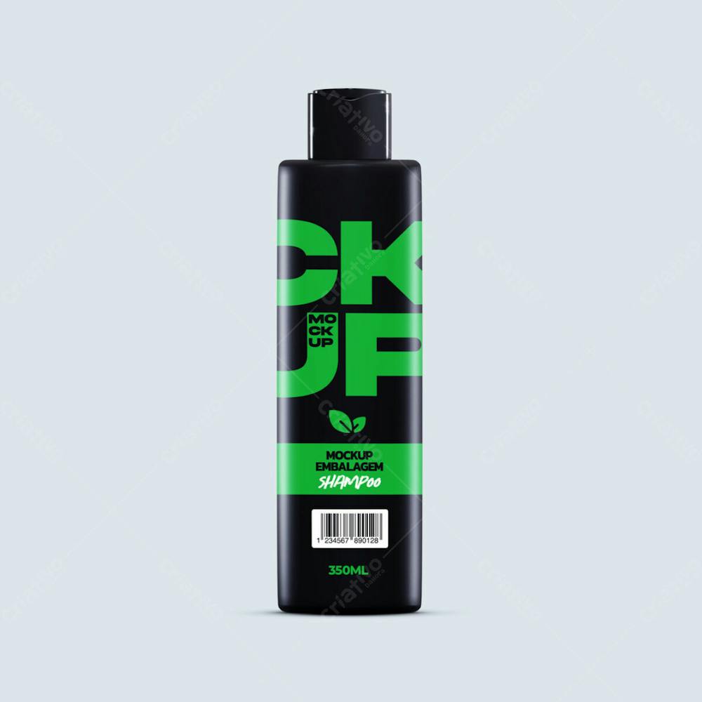 Mockup Maquete De Shampoo Embalagem Preta Cosmético Psd Editável