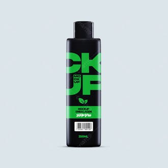 Mockup maquete de shampoo embalagem preta cosmético psd editável