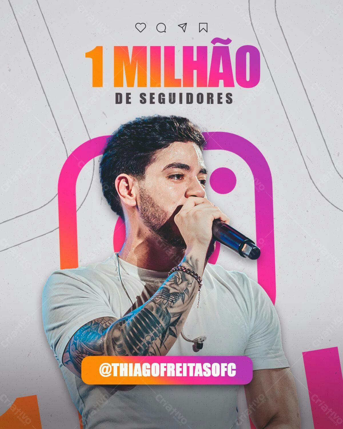 Post Instagram 1 Milhão de Seguidores PSD Editável