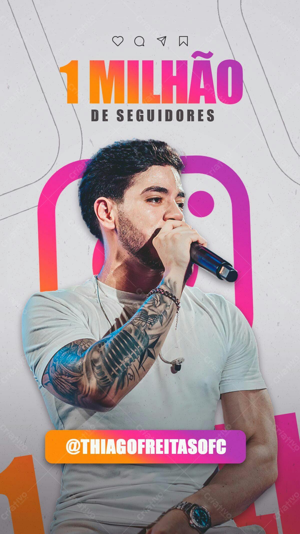 Post Instagram 1 Milhão de Seguidores PSD Editável