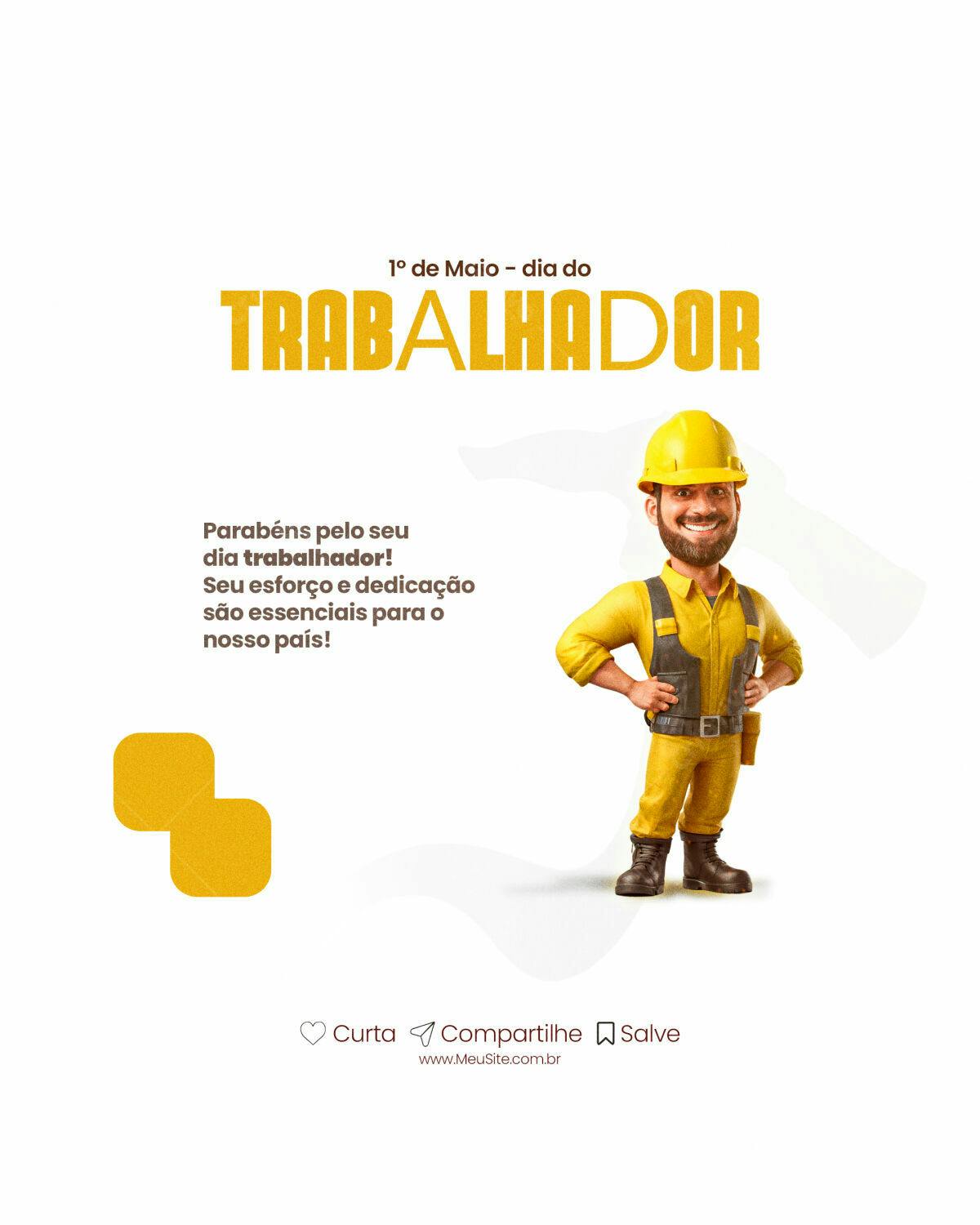 Post para Dia do Trabalhador PSD Editável