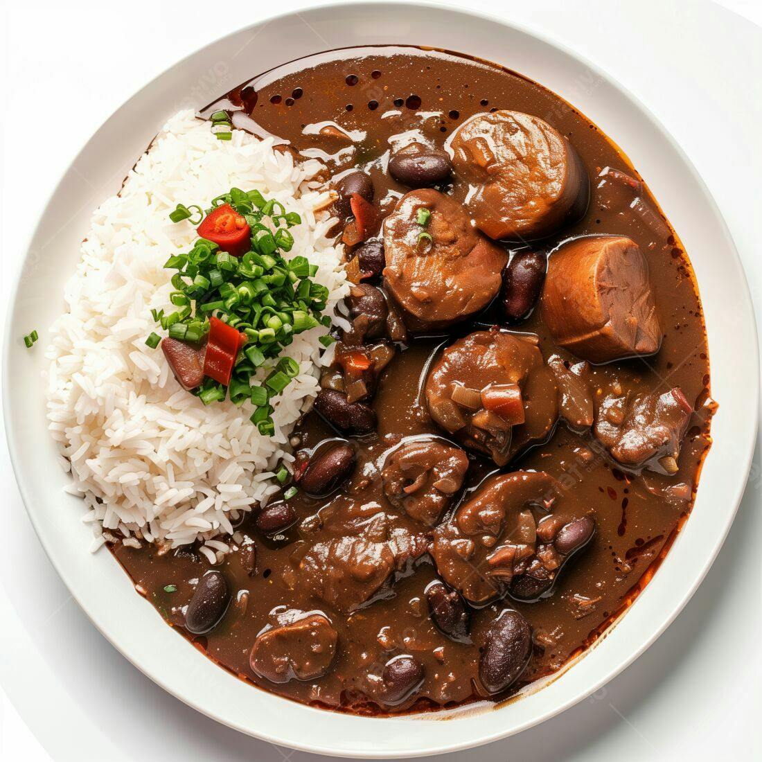 Prato de Feijoada com Arroz Branco