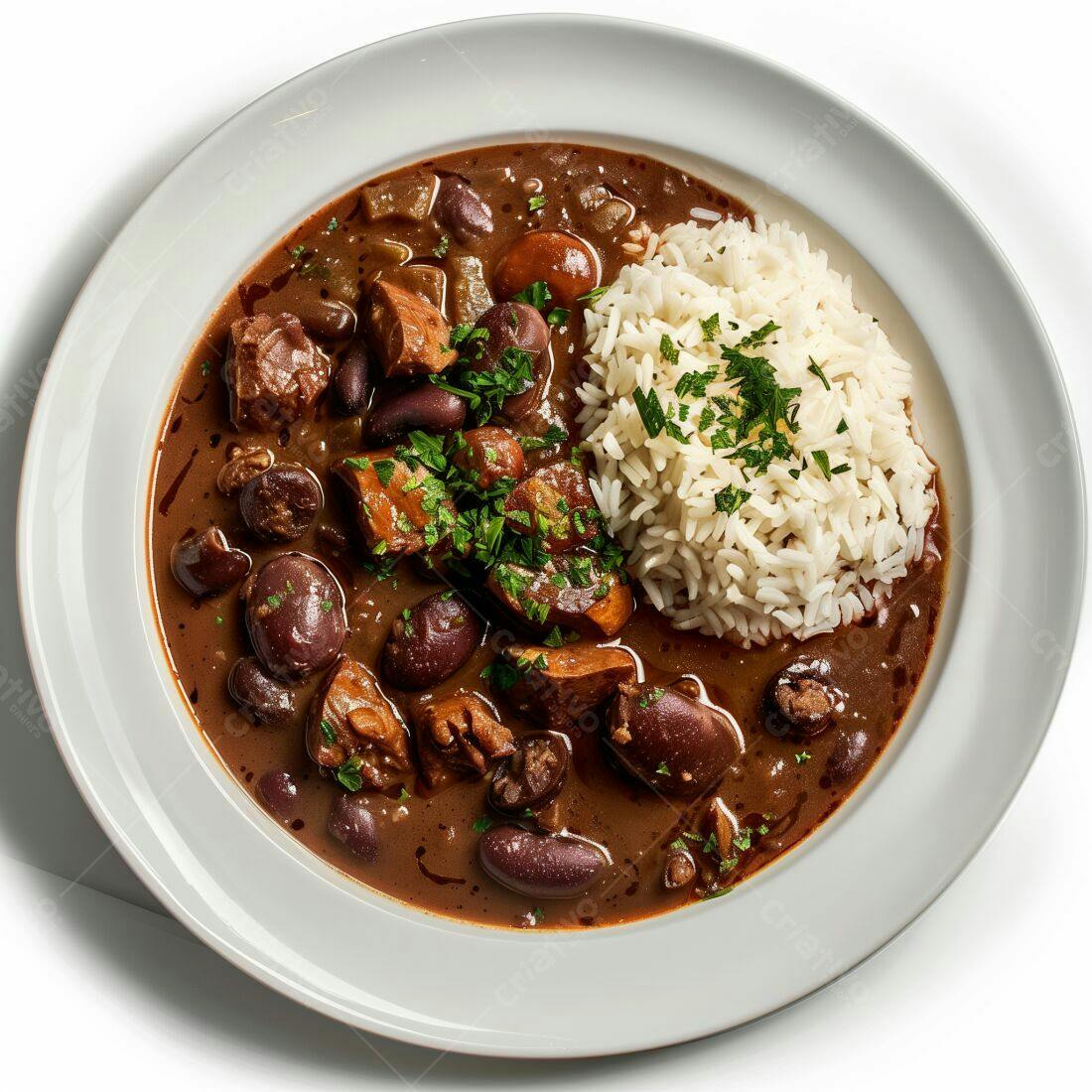 Prato de Feijão com Arroz e Carne
