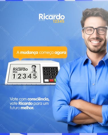 A mudança começa agora flyer politica psd