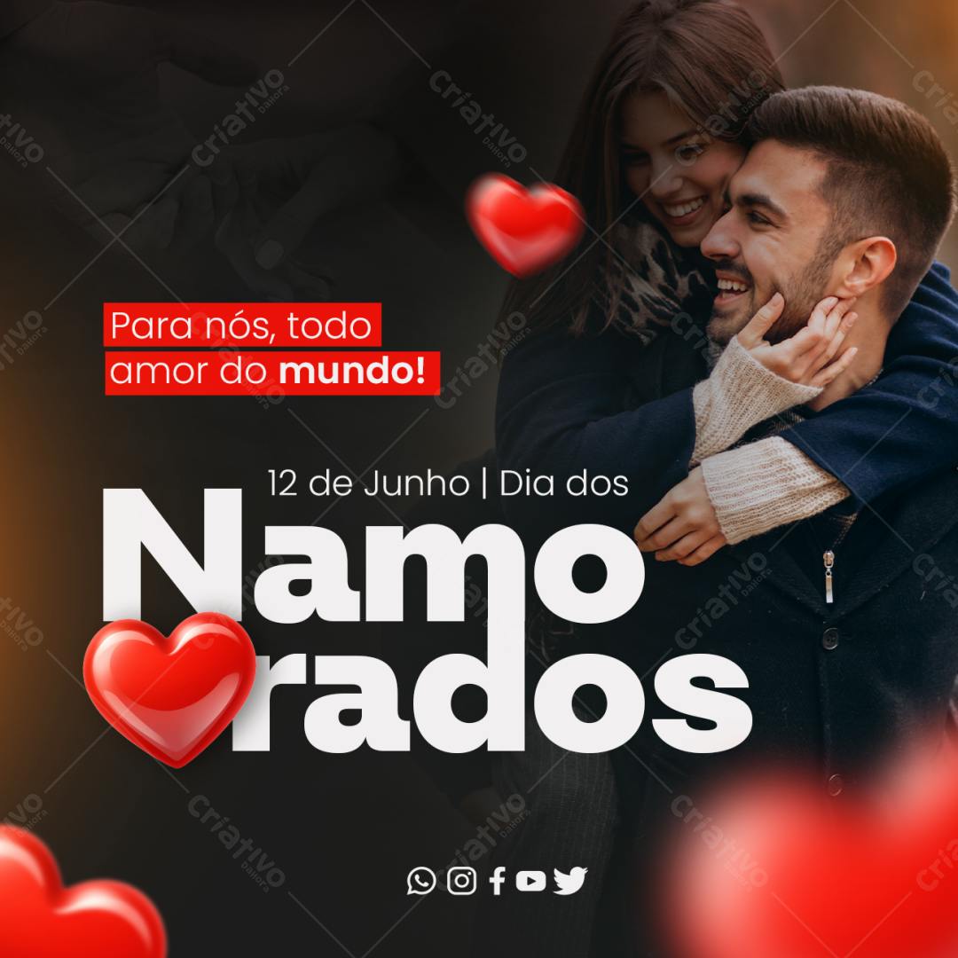 Post para Dia dos Namorados PSD Editável