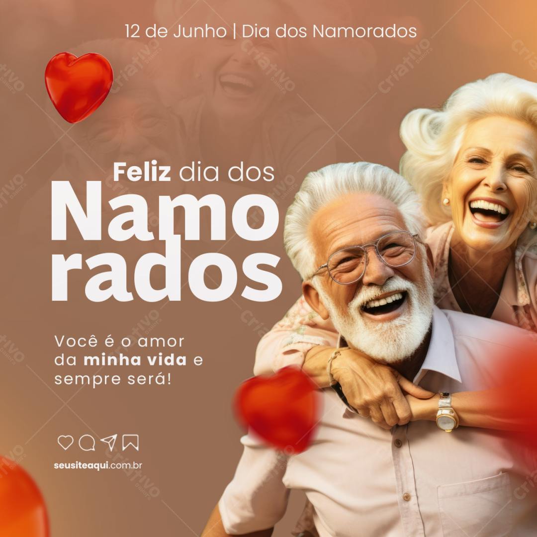 Post para Dia dos Namorados PSD Editável