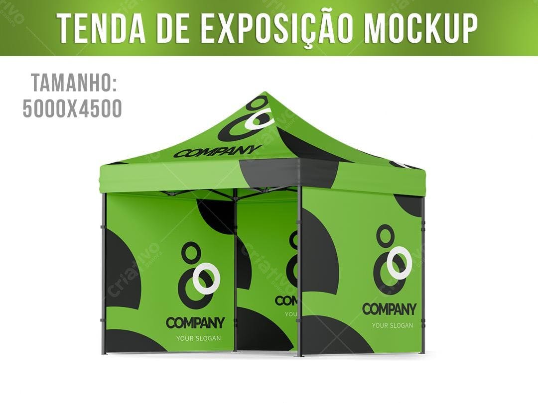 Mockup de Tenda de Exposição Verde e Preta