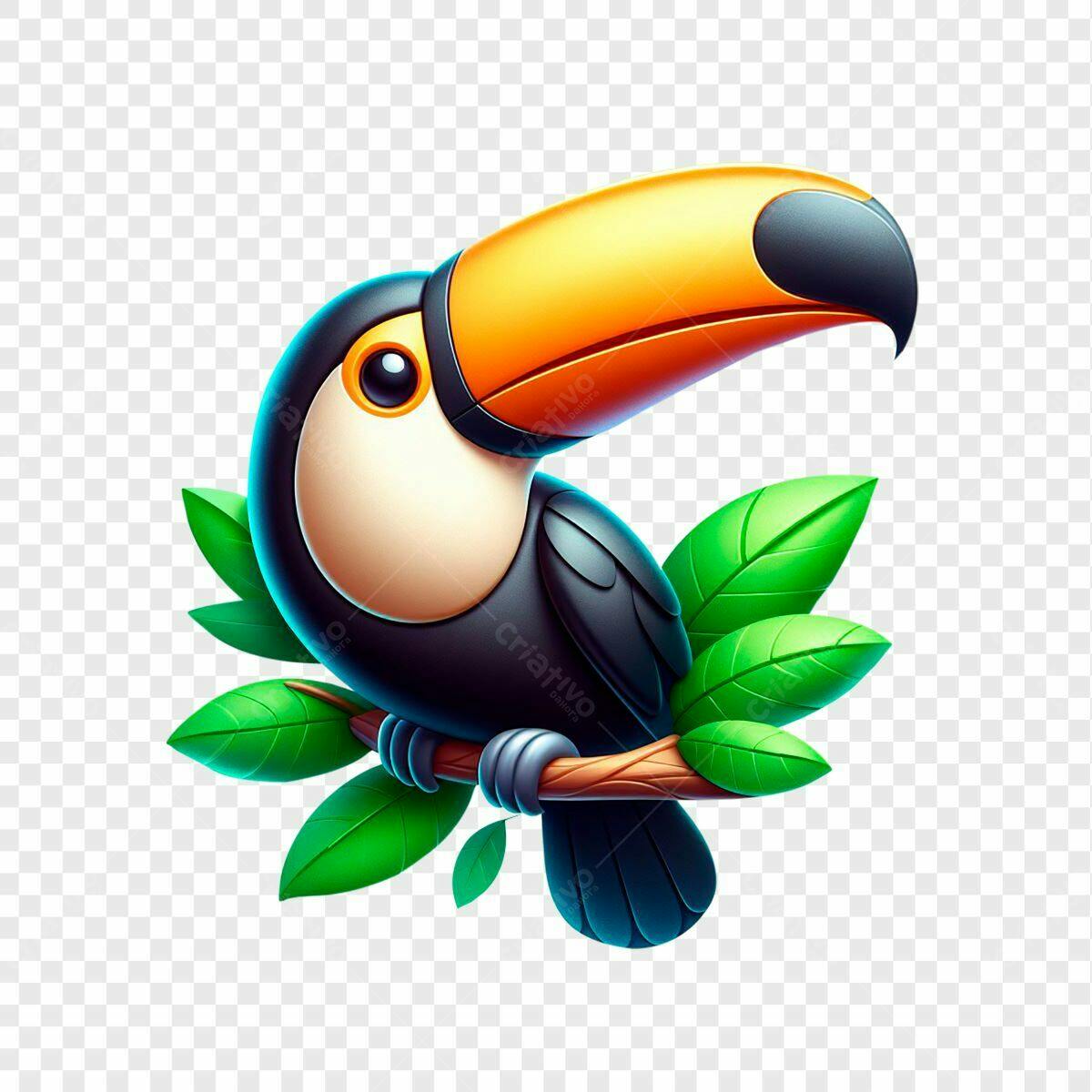 Ícone Tucano Tropical PSD Editável
