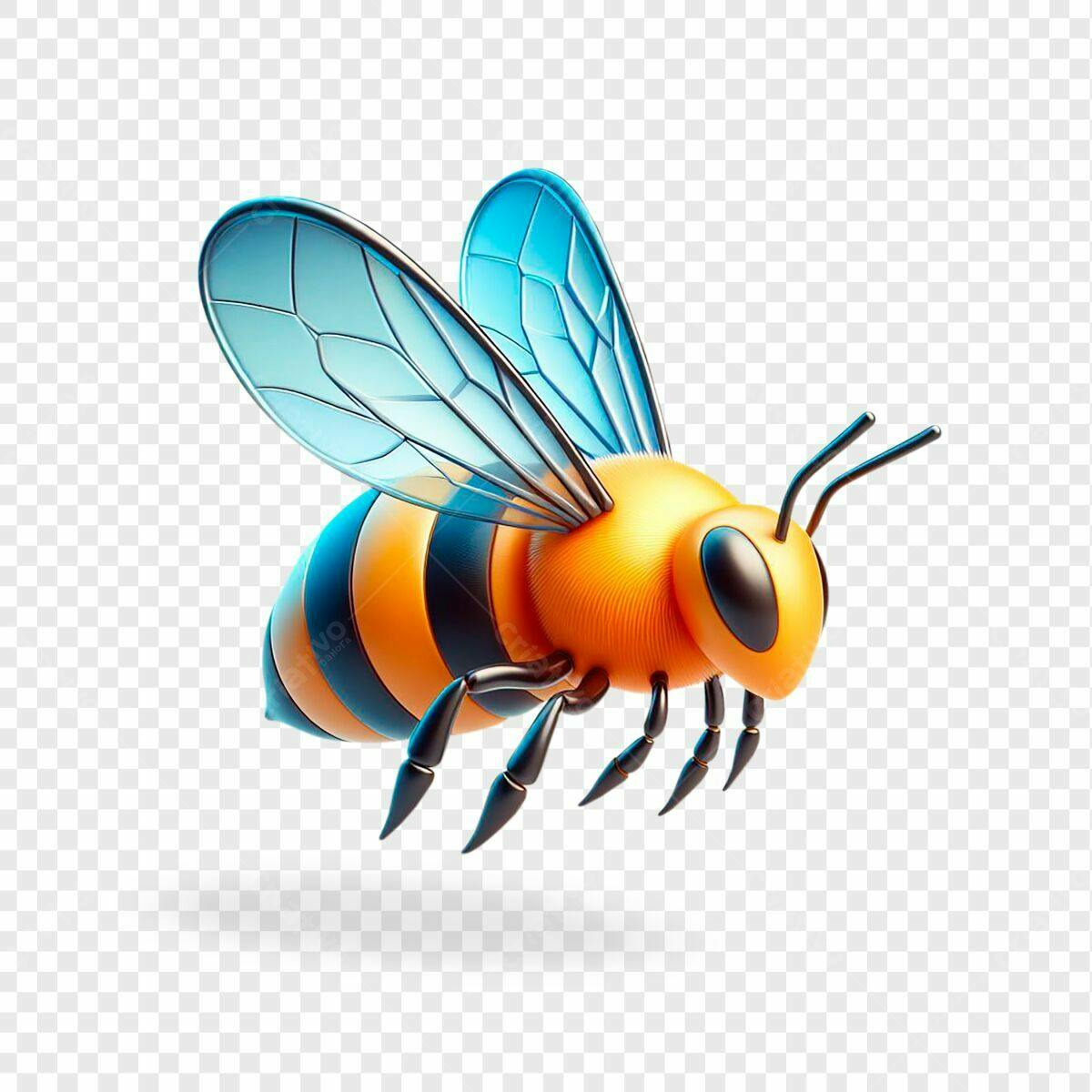 Ilustração de Abelha 3D PSD Editável
