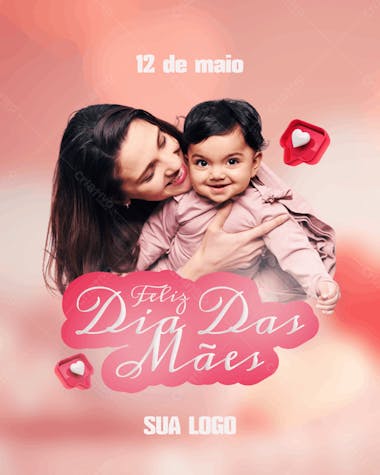 Feliz dia das mães psd editável