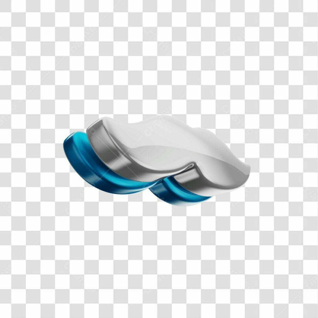 Ícone abstrato prata e azul PNG com fundo transparente
