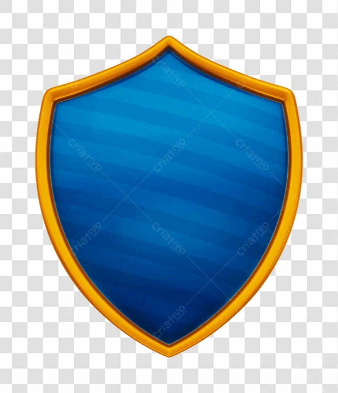 Escudo Azul e Dourado PNG com fundo transparente