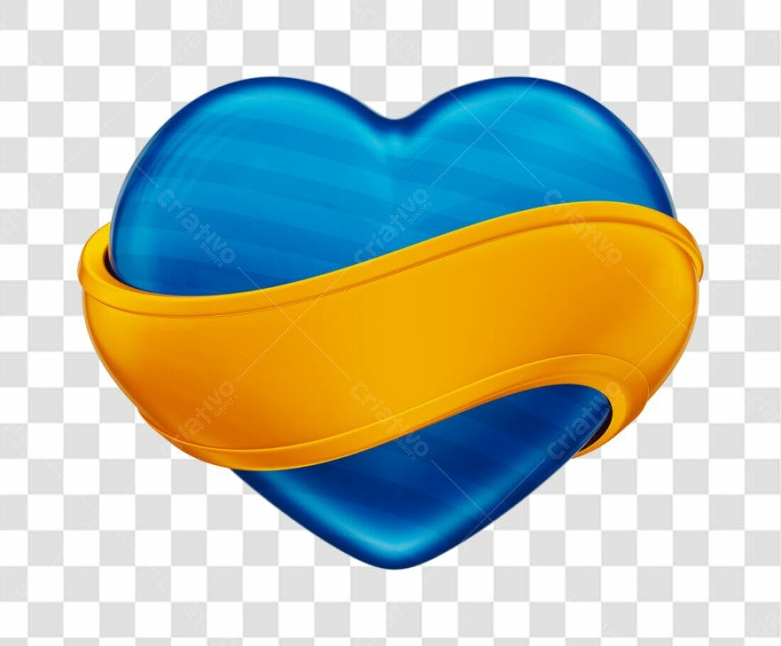 Icone Dia dos Namorados Azul e Amarelo PNG com fundo transparente