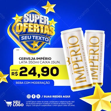 Composição selo 3d super ofertas azul