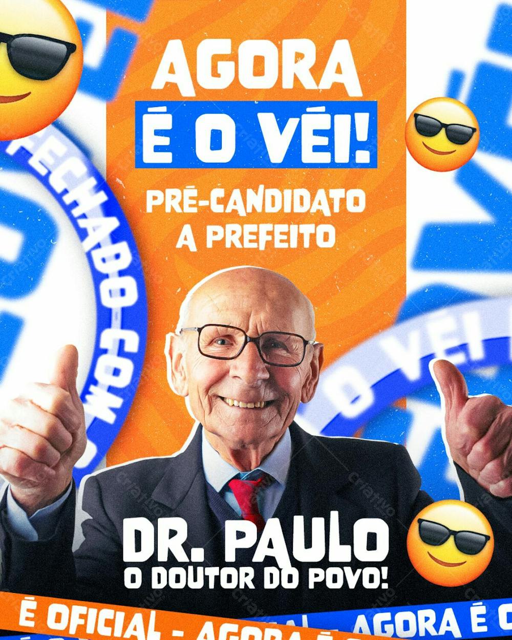 Arte Social Media Politica Eleições - Pré Candidato A Prefeito