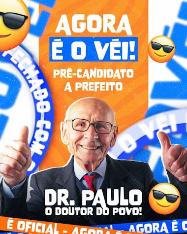 Arte social media politica eleições pré candidato a prefeito