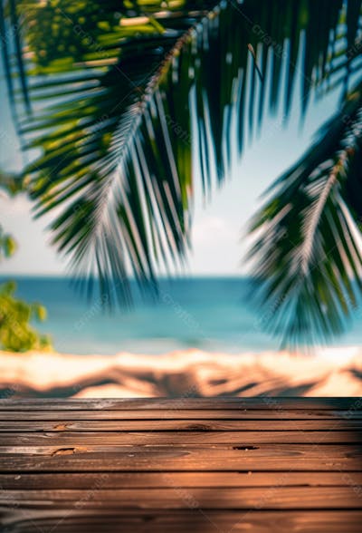 Imagem De Fundo Do Mar, Com Palmeira E A Luz Do Sol Brilhando