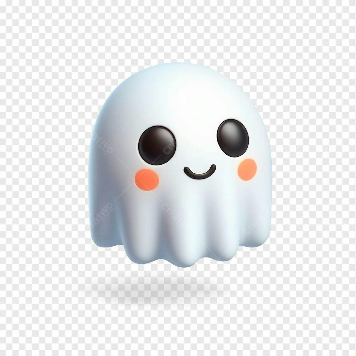 Fantasma Kawaii para Halloween PSD Editável