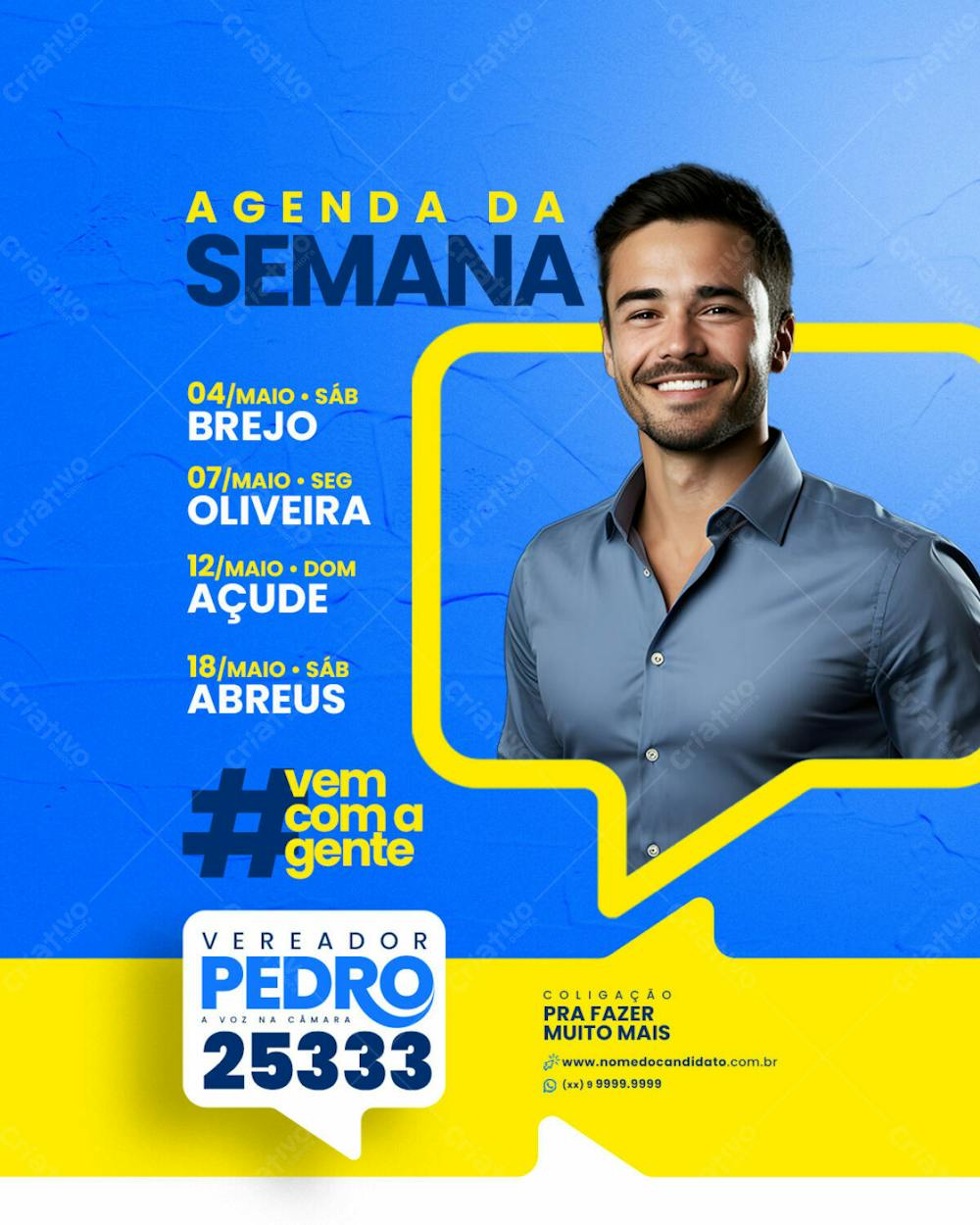 Social Media Campanha Vereador Agenda Da Semana