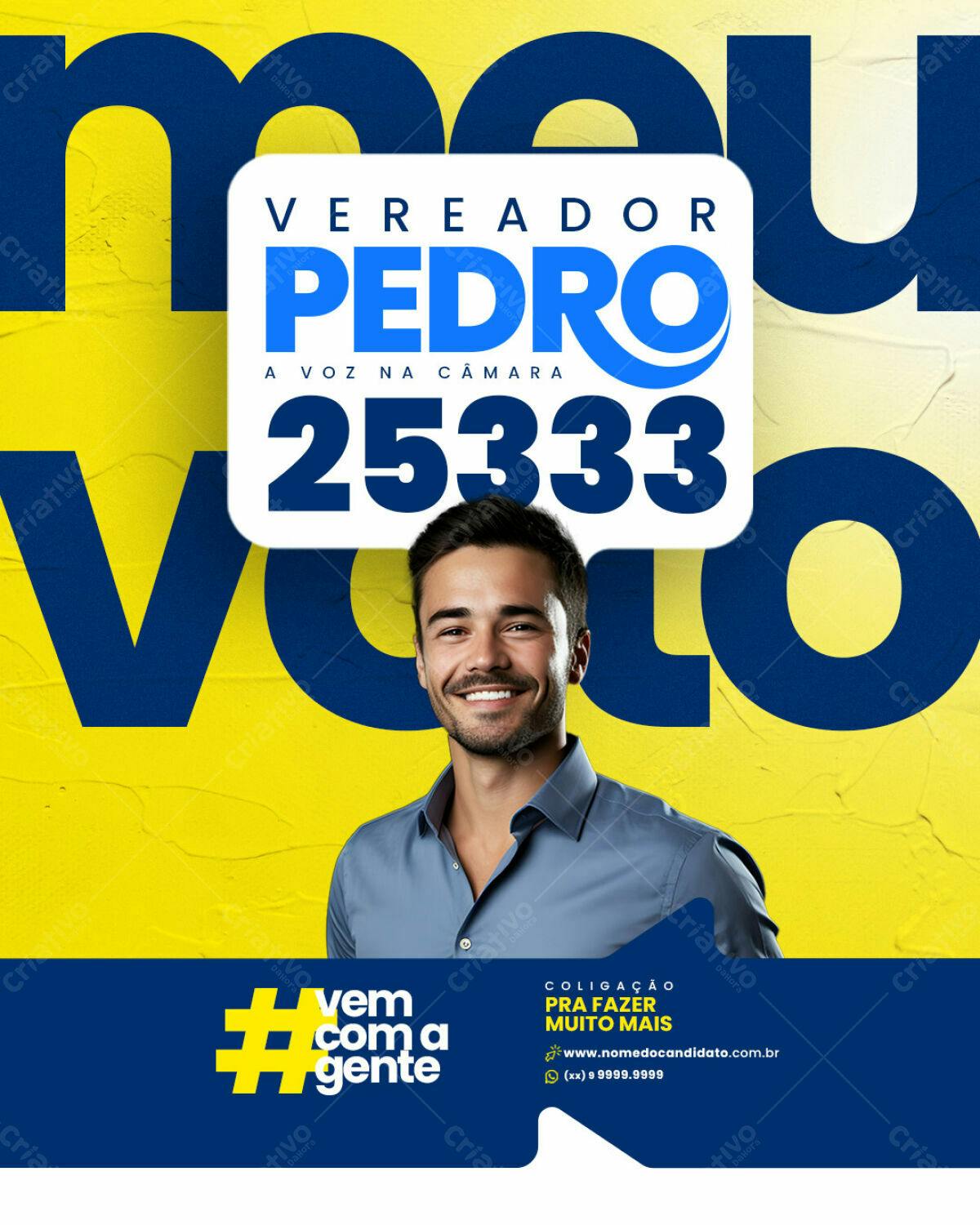 Flyer Eleições Vereador Pedro PSD Editável
