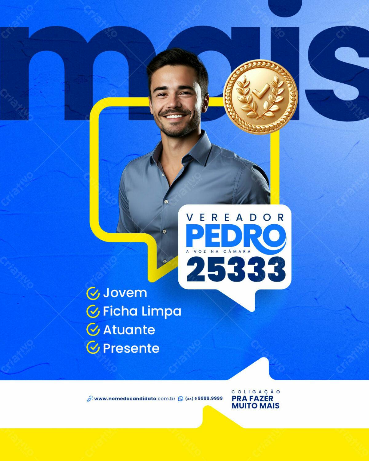 Flyer Eleições PSD Editável para Vereador
